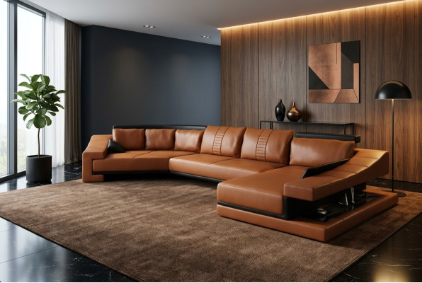 Leren bankstel woonlandschap XXL hoekbank Bigsofa bankstel ontworpen bank PHM105