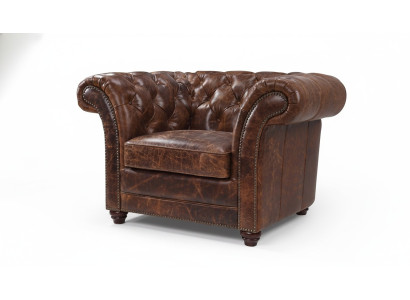 Chesterfield Bank Bank Bekleding 1 Zits Fauteuil Bankstellen Design Bekleding Leer Nieuw