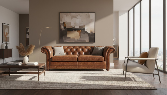 Chesterfield 100% Echt Leer Leren bank Bank Bank Bekleding Klassieke Banken
