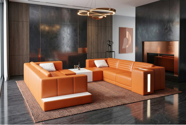 Modern Elegant Design Woonkamerbanken Bekleed meubilair U-vorm voor uw huis.