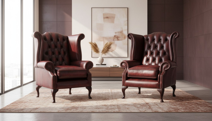 Echter Chesterfield oorfauteuil fauteuil bank sofa bekleding zit lounge antiek