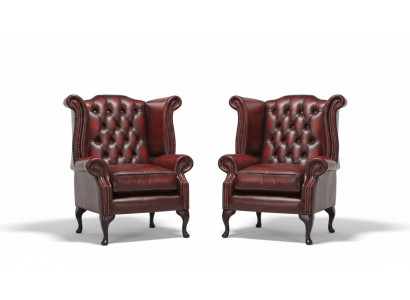 Echter Chesterfield oorfauteuil fauteuil bank sofa bekleding zit lounge antiek