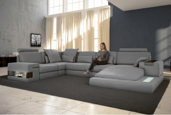 Leder Design Bank Bank Bekleding Hoekbank Set Woonlandschap Hoekbank XXL HOEK