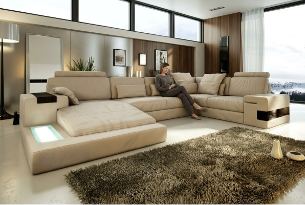 Leren bank Designer Bank U-vormige woonlandschap bank bekleden hoekbank set Nieuw Leerbank Designer Bank U-vormige woonlandschap bankhoes hoekbank set Nieuw