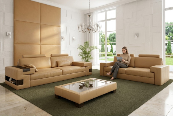 Leren bankstel 3+2+1 bank zitkussen bankstel set Nassau B.
