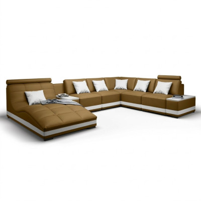 Designersofa Hoekbank Woonlandschap Ronde Bank Leren Bank Bank U-vorm NiddaA