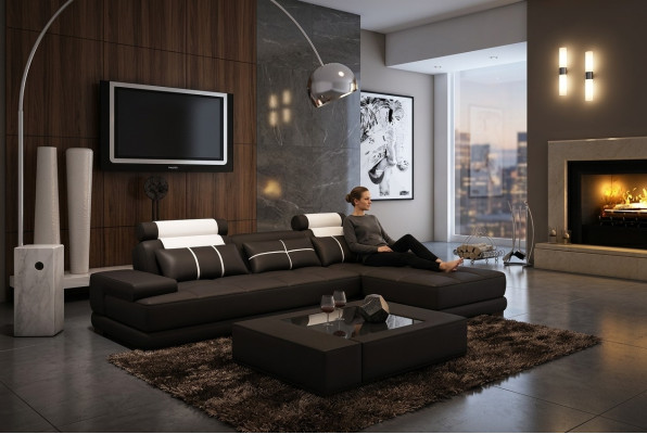 Leren hoekbank bank bank bank stofhoek designbanken bankstellen nieuw Parijs wit Leer hoekbank bank in stoffen designbanken bankstellen nieuw Parijs wit