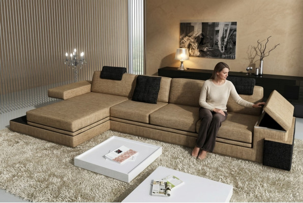 Ontwerp leren bank bank bank bekleding set woonlandschap hoek textiel