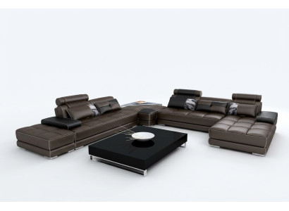 Hoekbank Bank Bank Woonlandschap Leren bank XXL Designbanken