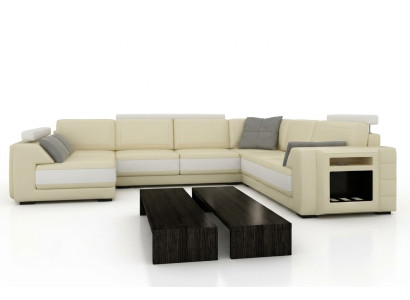 Designersofa Hoekbank Bank Leren bank Bekleding Stoel Hoekstel + Licht PHM3027