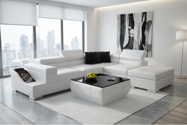 Leren bank Bank Bank Moderne woonkamer hoekbank Hoek ontwerp zithoek