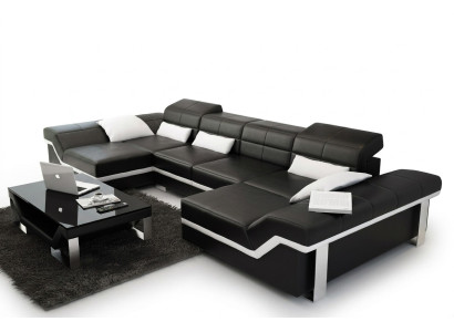 Leren bank Bank Bank Woonlandschap Hoekbank Set Ontwerp Modern Bankstel K5007C