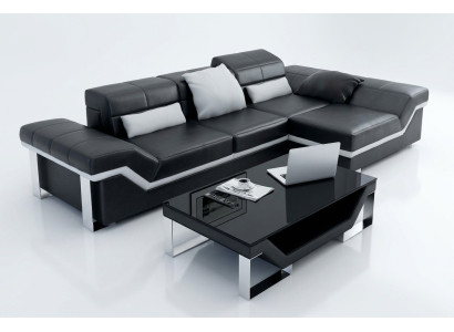 Leren bank Bank Bank Woonlandschap Hoekbankstel Set Decor Modern Ontwerp