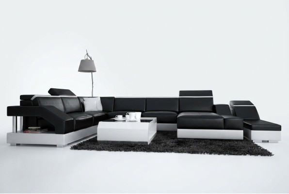 Lederen bank Bank Bank Woongebied Hoekbank Set Ontwerp Modern Bank K5011