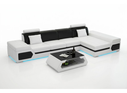 Leren bank Moderne bank Bank Woongebied Hoekbank Set Decor Ontwerp