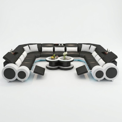 Leren bank Bank Woonlandschap Hoekbank Hoekstel Design Modern Bank G8035B