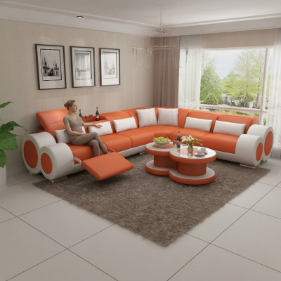 Leren bank Bank Woonlandschap Bank Modern Hoekbank Ontwerp Set  Leren bank Bank Woonlandschap Bank Modern Hoekbank Ontwerp Set