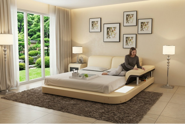 Ontwerper Bed Gestoffeerd bed Luxe bed Tweepersoonsbed Huwelijksbed Bedden 140/160/180 cm