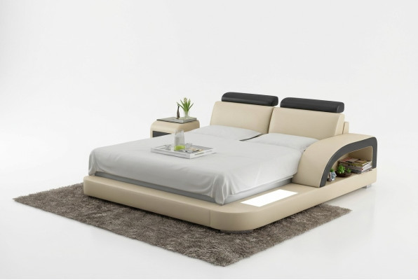 Luxe bedverlichting, leren bedden, sofa, grote huwelijksdekking 140/160/180 cm