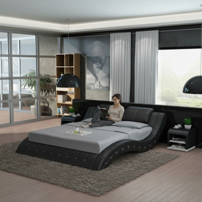 Luxe leren bedontwerp Gestoffeerde bedden Dubbele echtelijke 140/160/180 LB8824