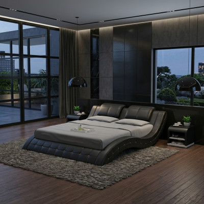 Luxe leren bedontwerp Gestoffeerde bedden Dubbele echtelijke 140/160/180 LB8824