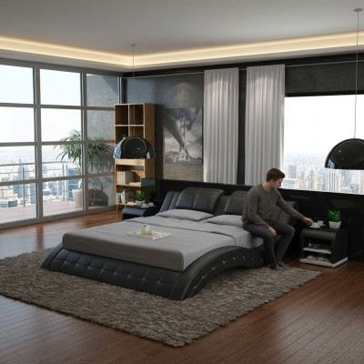 Luxe leren bed ontwerp gestoffeerde bedden dubbel huwelijk 140/160/180 LB8824B
