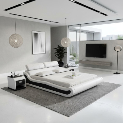 Luxe leren bedontwerp gestoffeerde bedden dubbel modern huwelijk 140/160/180 cm.