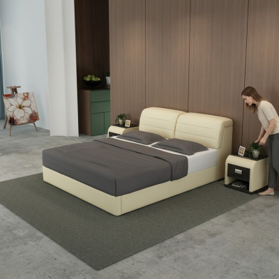 Leder Bed Design Gestoffeerde Bedden Luxe Tweepersoons Modern Huwelijk 140/160/180 LB8827