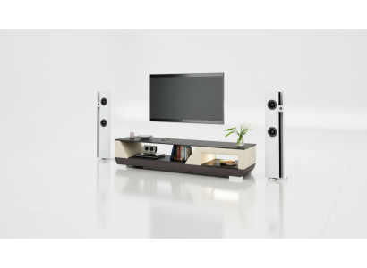 RTV-TV-meubel van leer glas decor tafel tv-kast tafel ontwerper