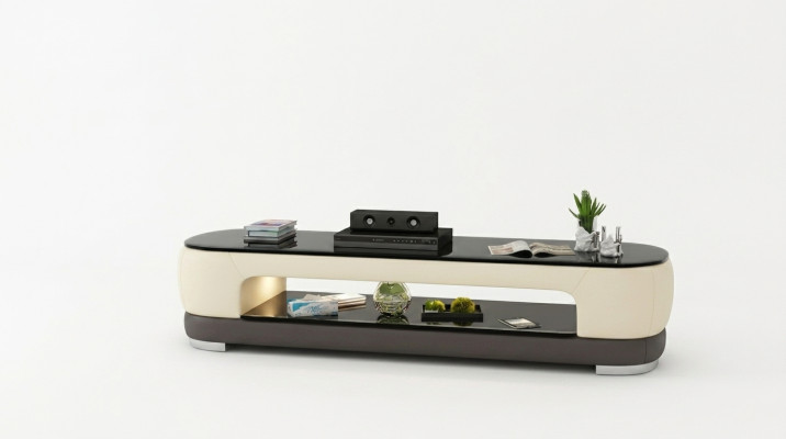 RTV TV Sideboard Decor Leder Glas Tisch Fernseh Schrank Tisch Designer.