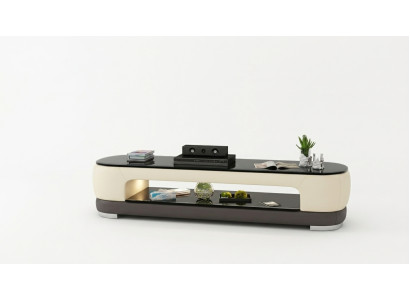 RTV TV Sideboard Decor Leder Glas Tisch Fernseh Schrank Tisch Designer.