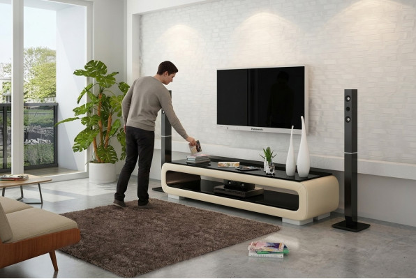 RTV TV-meubel Decor Leer Glazen Tafel TV-tafel Kast Ontwerper