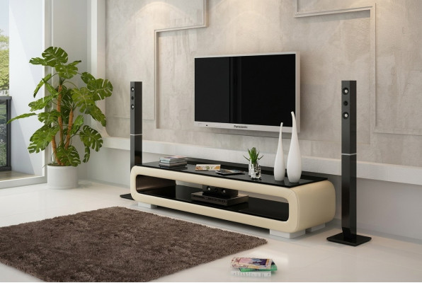 RTV TV-meubel Decor Leer Glazen Tafel TV-tafel Kast Ontwerper