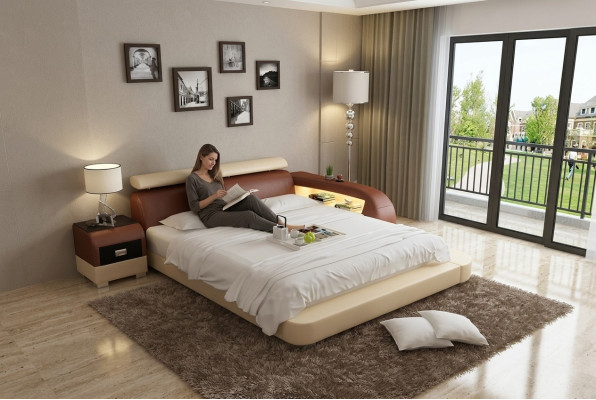 Waterbed Hotel Dubbel Bed Bedden Compleet Lederen Bed Gestoffeerd Bed Water LB8801