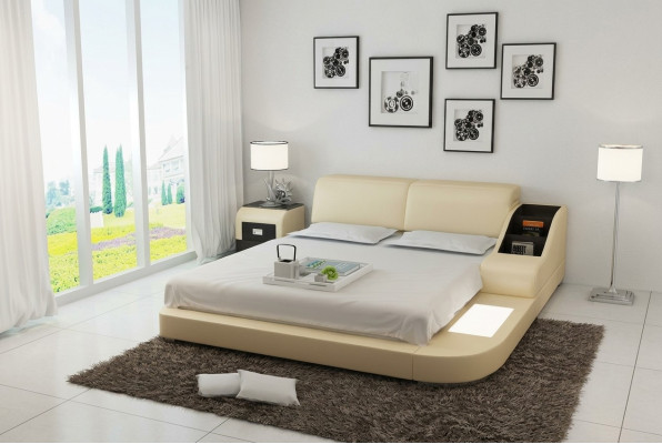 Waterbed Hotel Dubbel Bed Bedden Compleet Lederen Bed Gestoffeerd Bed Water LB8815