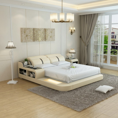 Waterbed Hotel Dubbel Bed Bedden Compleet Leren Bed Gestoffeerd Bed Wasser LB8821