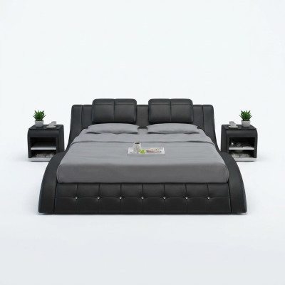 Waterbed dubbel bed bedden compleet lederen bed gestoffeerd water LB8824B.