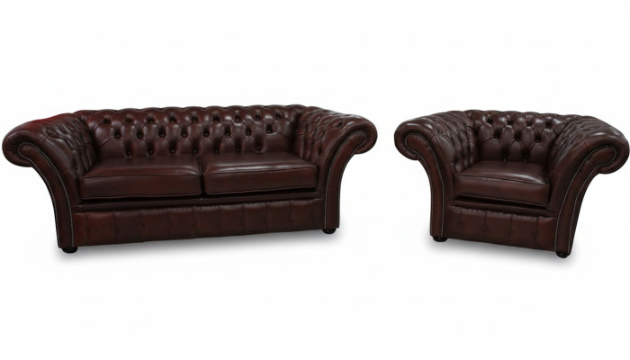 Chesterfield Bank Bekleding Zitbankstel Sofa Bankstel 2+1