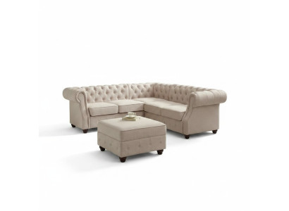 Chesterfield bank Gestoffeerde banken Klassiek textiel Schaffhau Decor Hoekbank