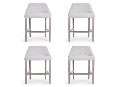 4x Bar Kruk Barkruk Toonbank Stoel Set Stoelen Gestoffeerd Chesterfield Design Stijl