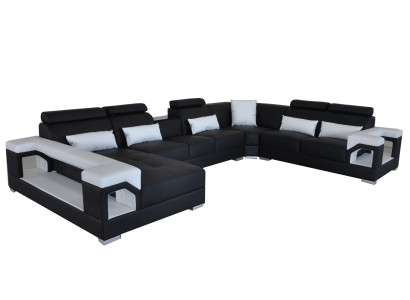 Hoekbank met ergonomische rugleuning en functionele armleuningen.
