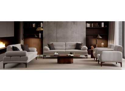Wohnzimmer-Möbel-Set Moderner Stil Weiß Holzgestell Komfortabel Weich