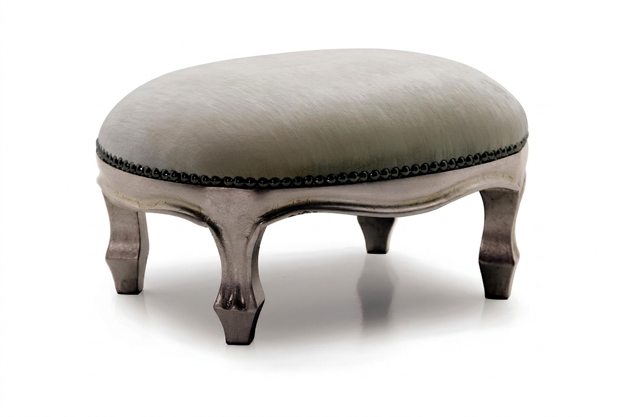 Poef Bekleding Zit Textiel Relax Bijzettafel Bank Poef R1 Designer Luxe