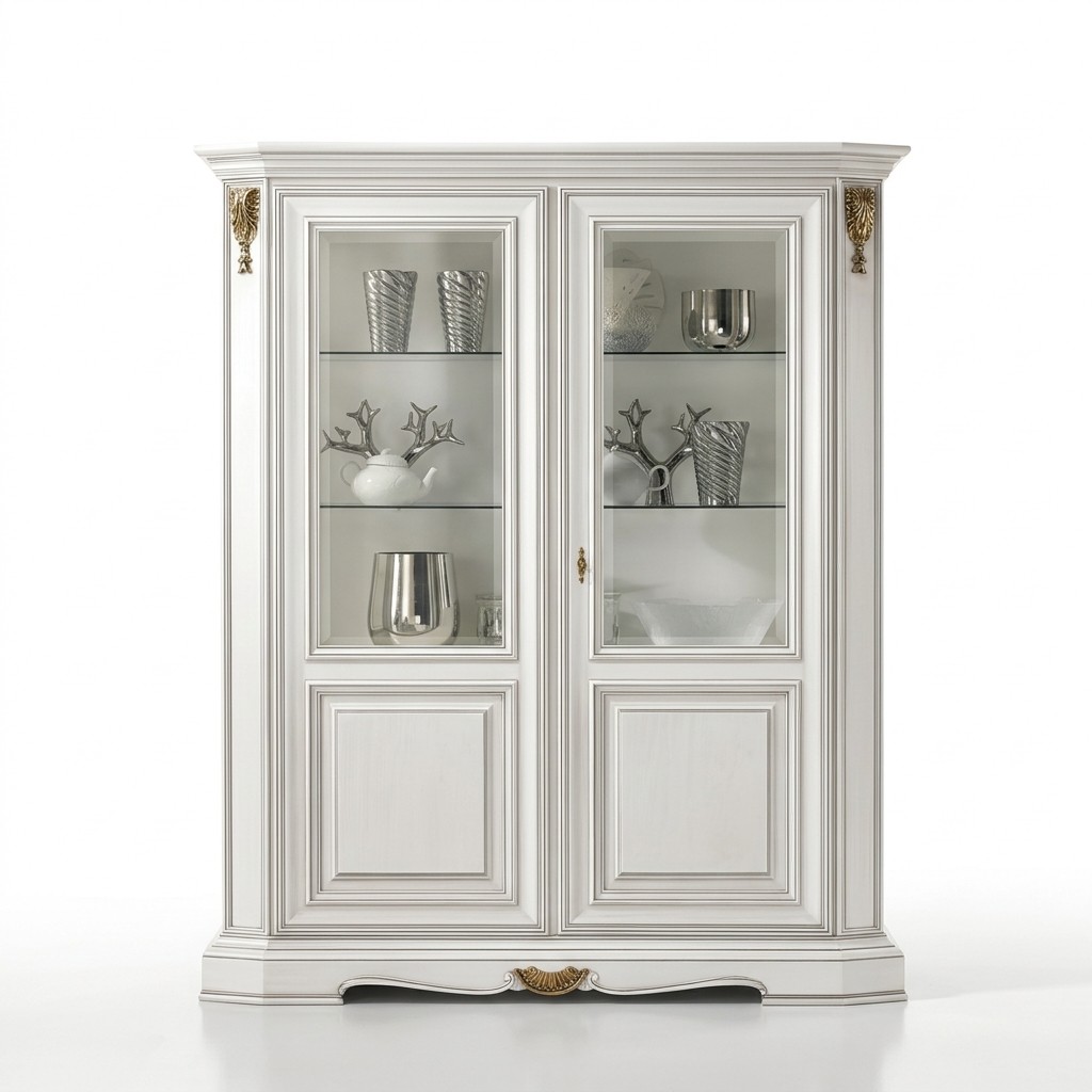 Vitrines woonkamer wit kasten dressoir wit lichte vitrinekast klassiek